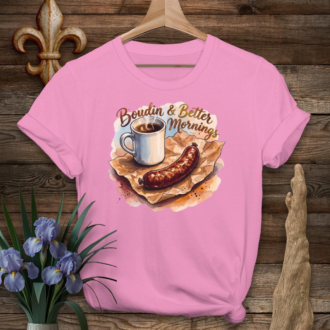 S / Azalea Louisiana Boudin & Better Mornings T-Shirt by Laissez Faire Wear