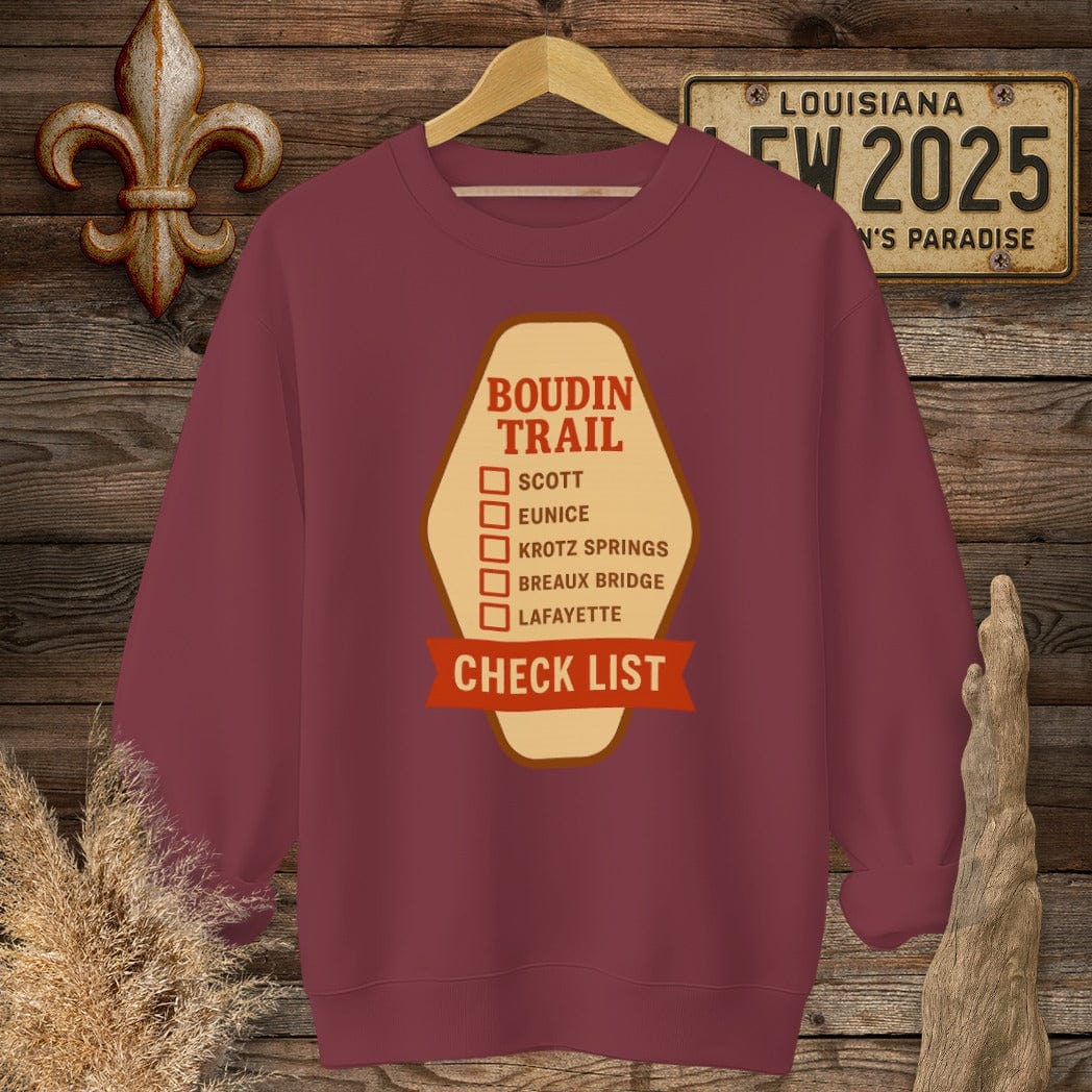 S / Garnet Louisiana Boudin Trail Sweatshirt by Laissez Faire Wear