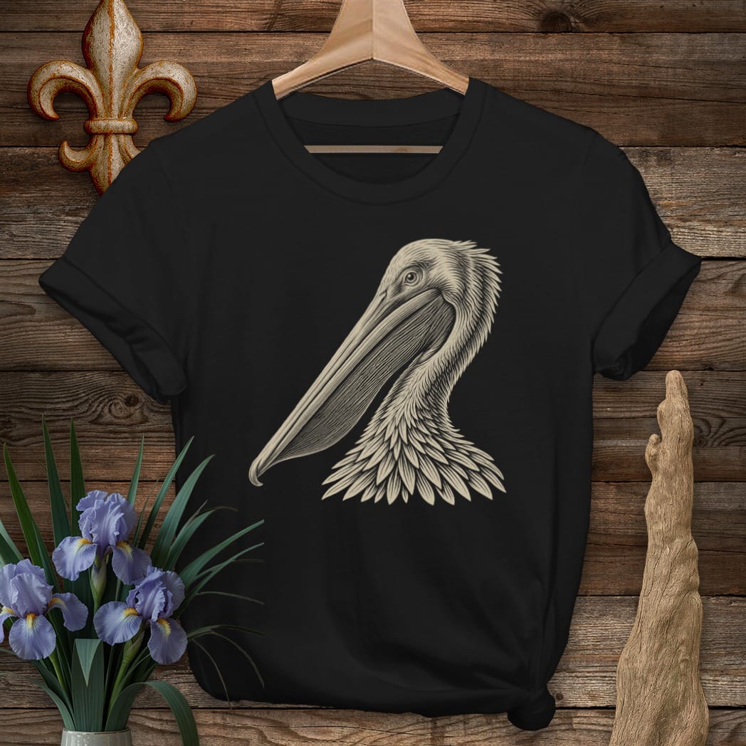 Black / S Louisiana Brown Pelican Loyalty T-Shirt by Laissez Faire Wear