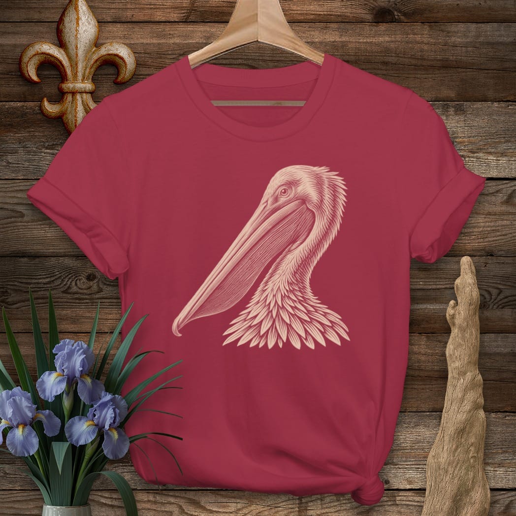 Cardinal Red / S Louisiana Brown Pelican Loyalty T-Shirt by Laissez Faire Wear