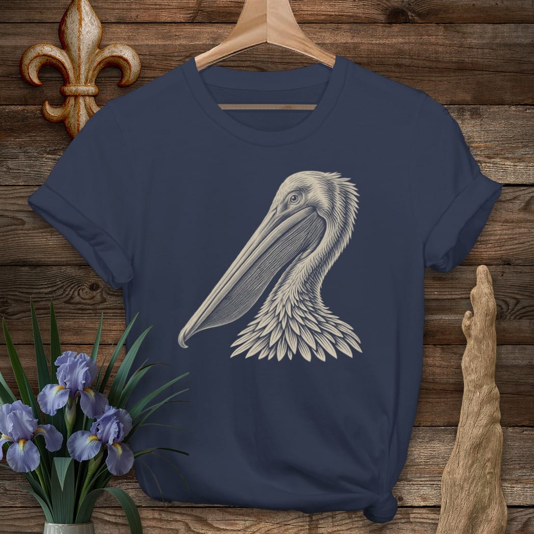 Navy / S Louisiana Brown Pelican Loyalty T-Shirt by Laissez Faire Wear