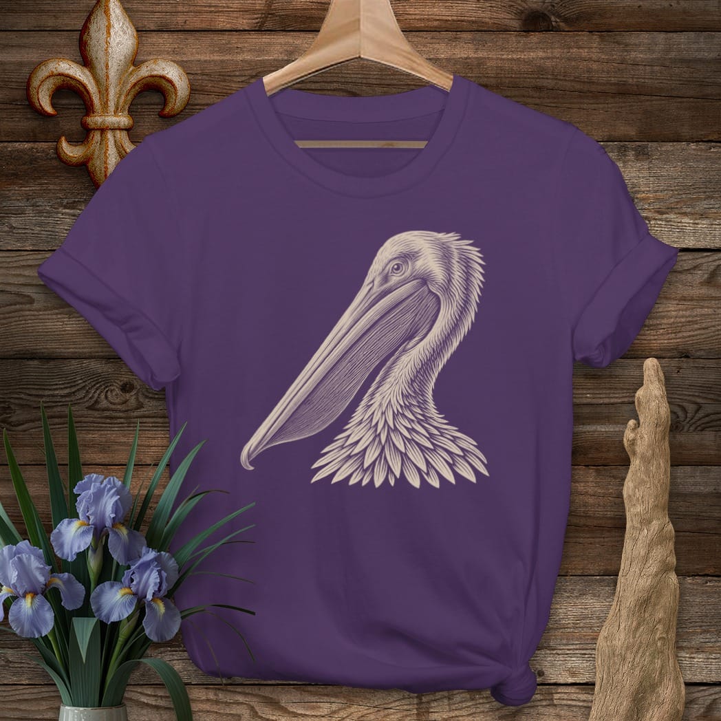 Purple / S Louisiana Brown Pelican Loyalty T-Shirt by Laissez Faire Wear