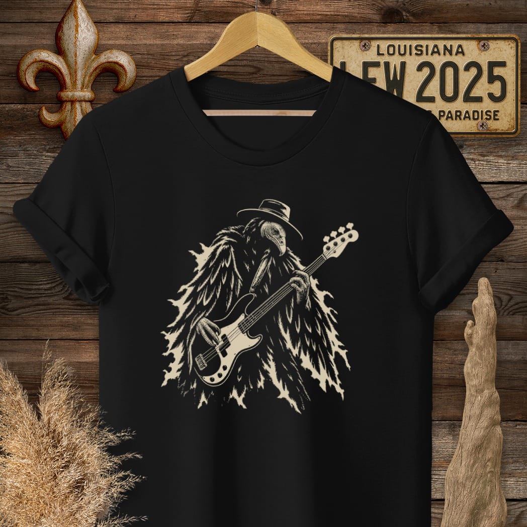 S / Black Louisiana Buzzard Blues T-Shirt by Laissez Faire Wear