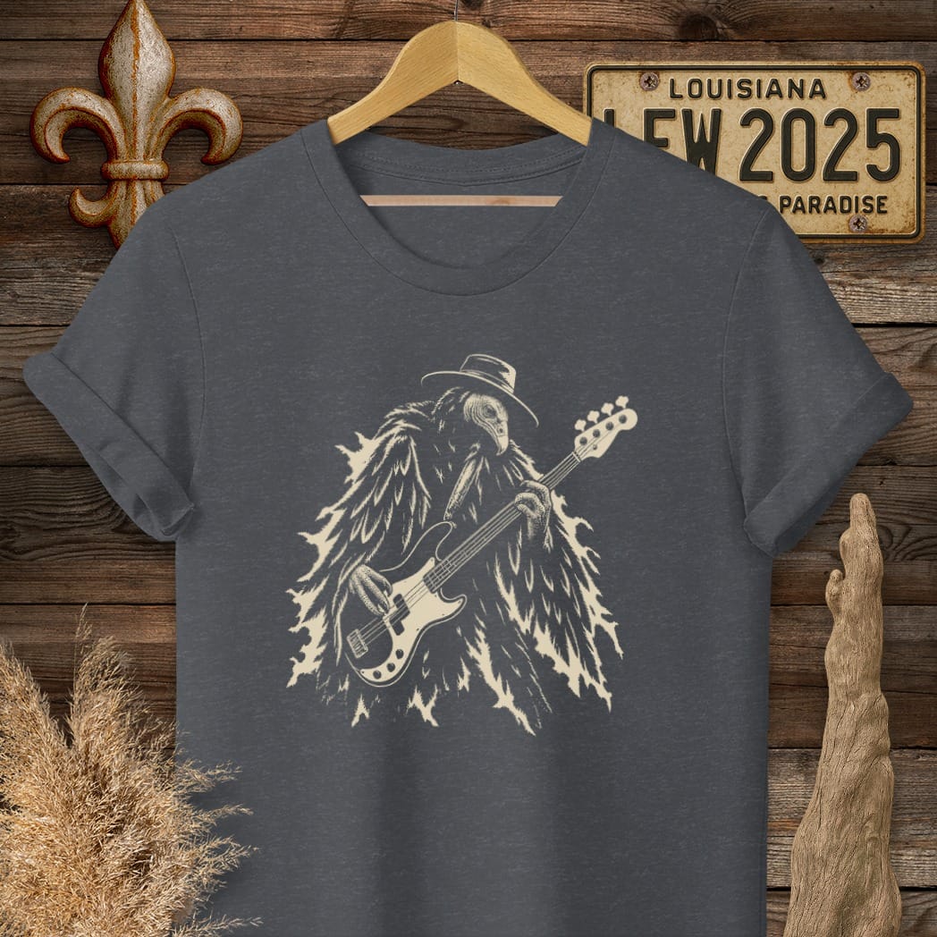 S / Dark Heather Grey Louisiana Buzzard Blues T-Shirt by Laissez Faire Wear