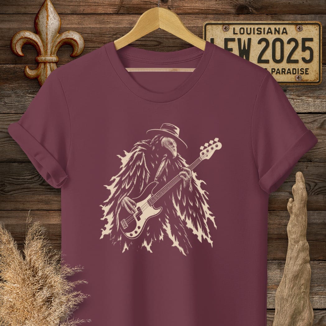 S / Maroon Louisiana Buzzard Blues T-Shirt by Laissez Faire Wear