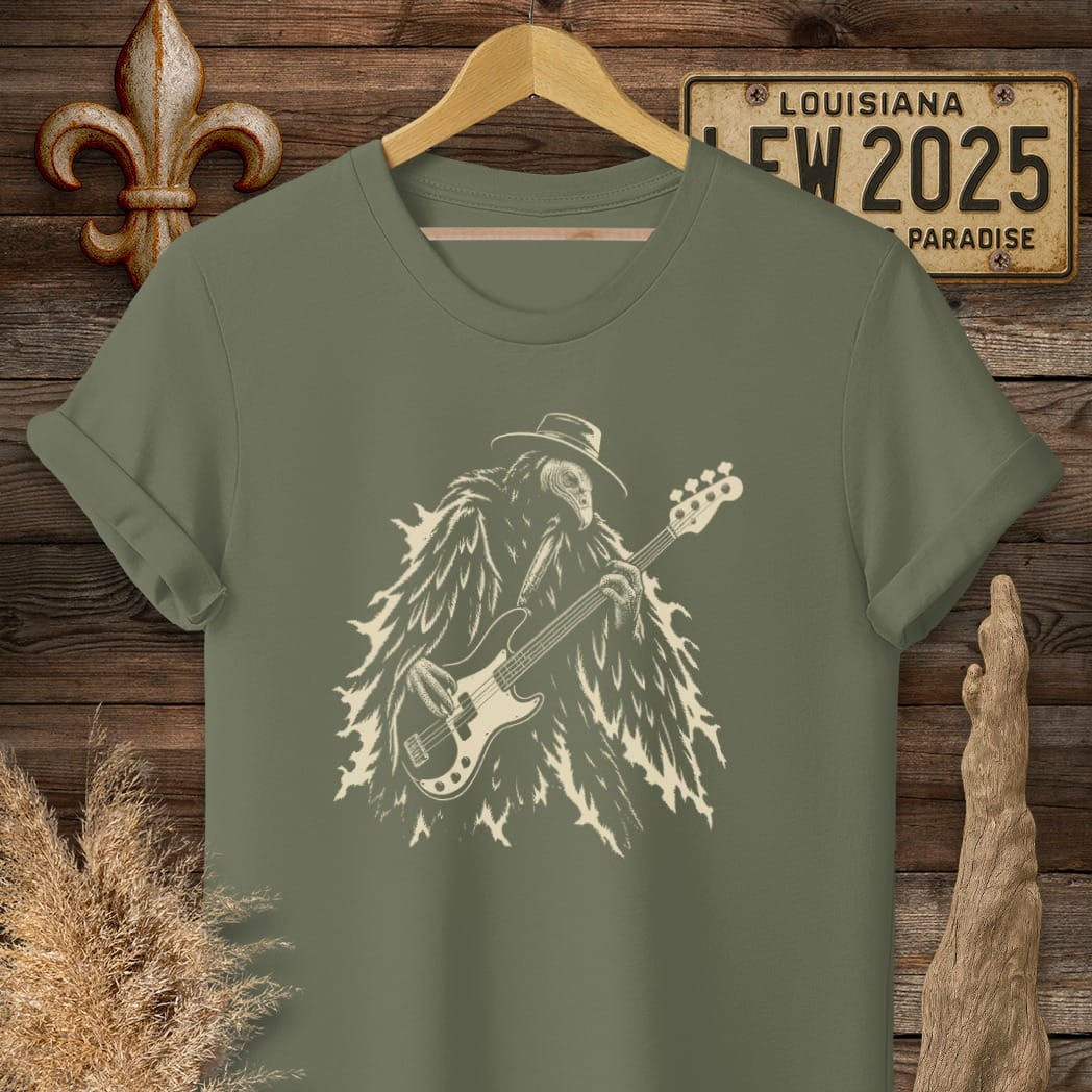 S / Military Green Louisiana Buzzard Blues T-Shirt by Laissez Faire Wear