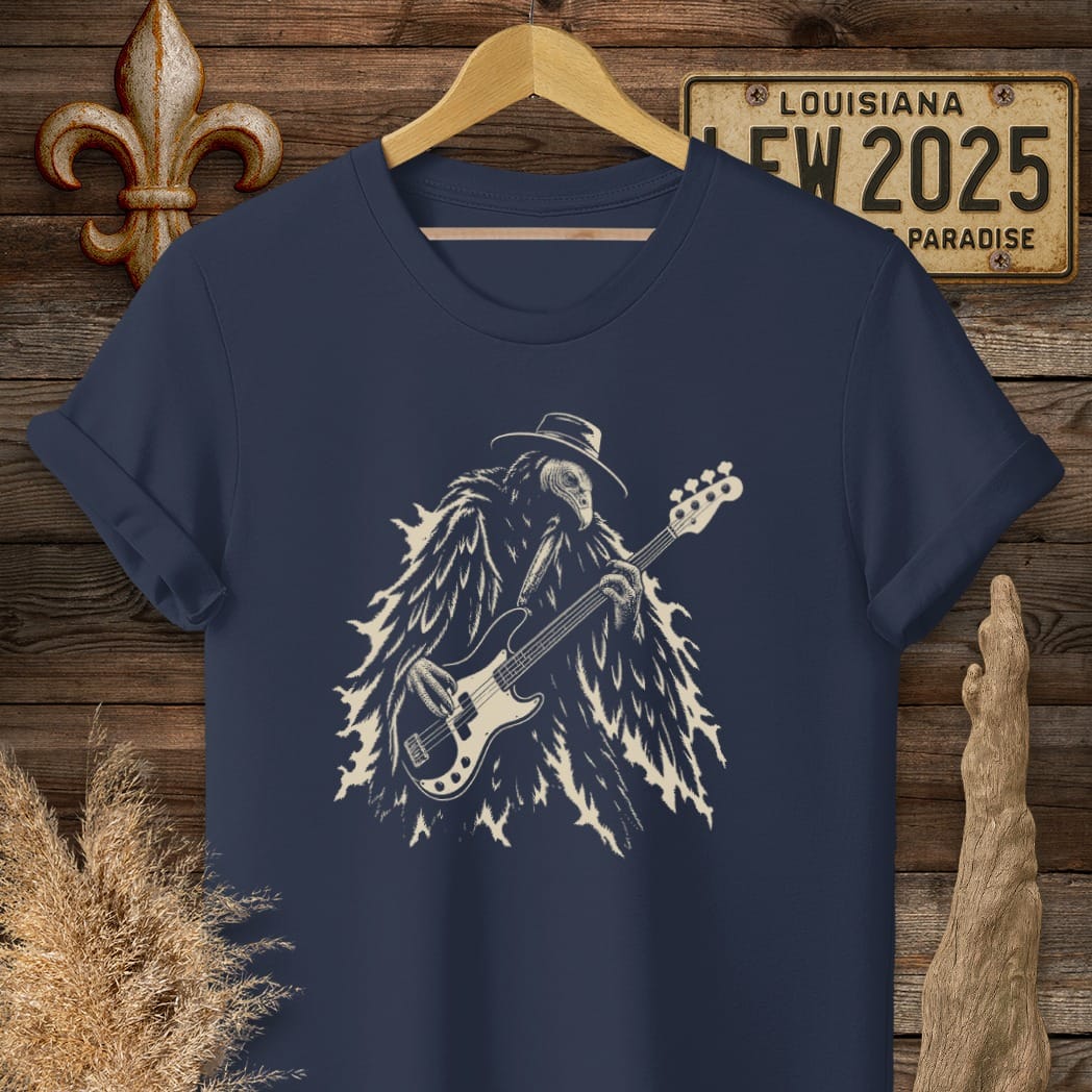 S / Navy Louisiana Buzzard Blues T-Shirt by Laissez Faire Wear