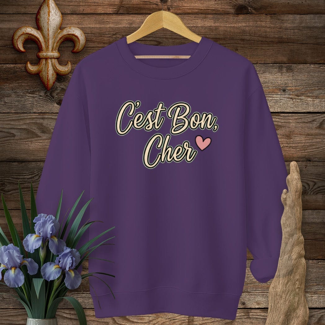 S / Purple Louisiana C'est Bon, Cher Sweatshirt by Laissez Faire Wear