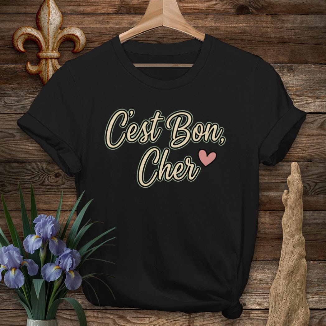 S / Black Louisiana C'est Bon, Cher T-Shirt by Laissez Faire Wear
