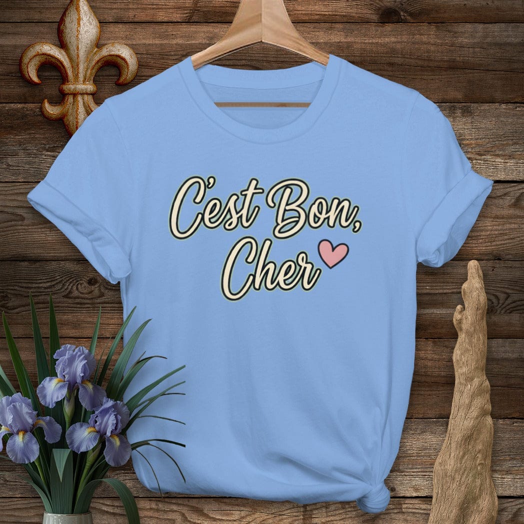 S / Carolina Blue Louisiana C'est Bon, Cher T-Shirt by Laissez Faire Wear