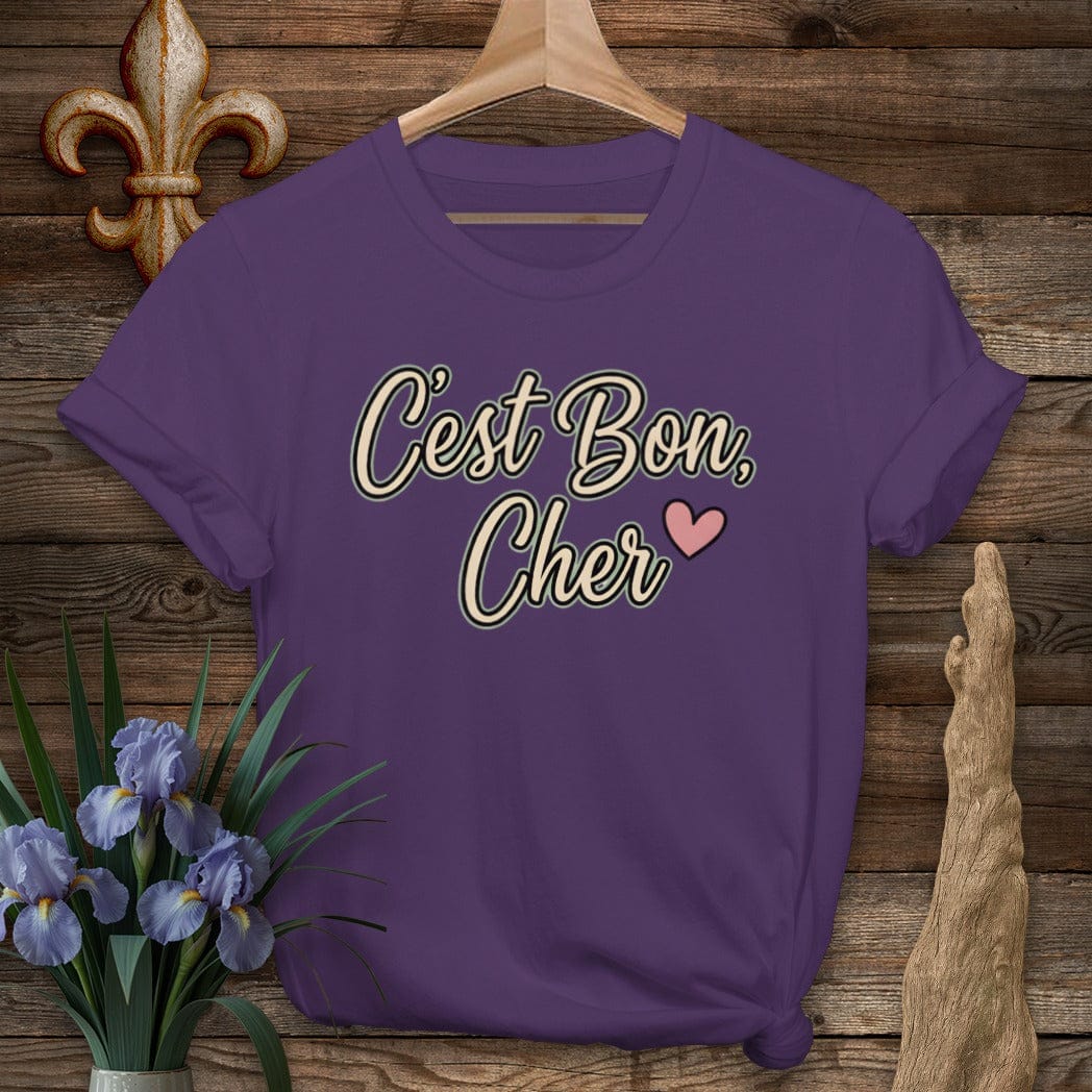S / Purple Louisiana C'est Bon, Cher T-Shirt by Laissez Faire Wear