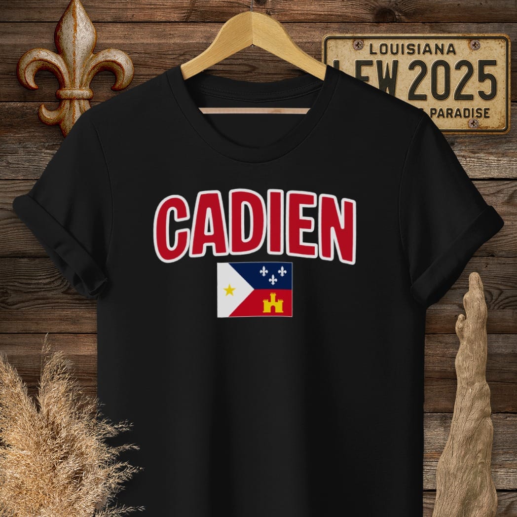 S / Black Louisiana Cadien T-Shirt by Laissez Faire Wear