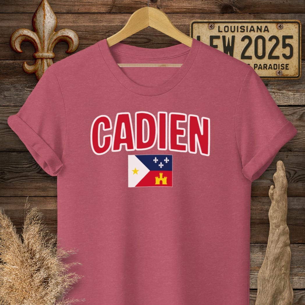 S / Heather Cardinal Louisiana Cadien T-Shirt by Laissez Faire Wear
