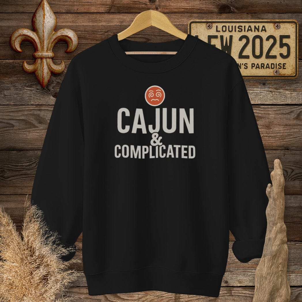S / Black Louisiana Cajun And Complicated Sweatshirt by Laissez Faire Wear