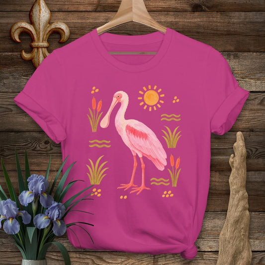 S / Antique Heliconia Louisiana Cajun Flamingo T-Shirt by Laissez Faire Wear