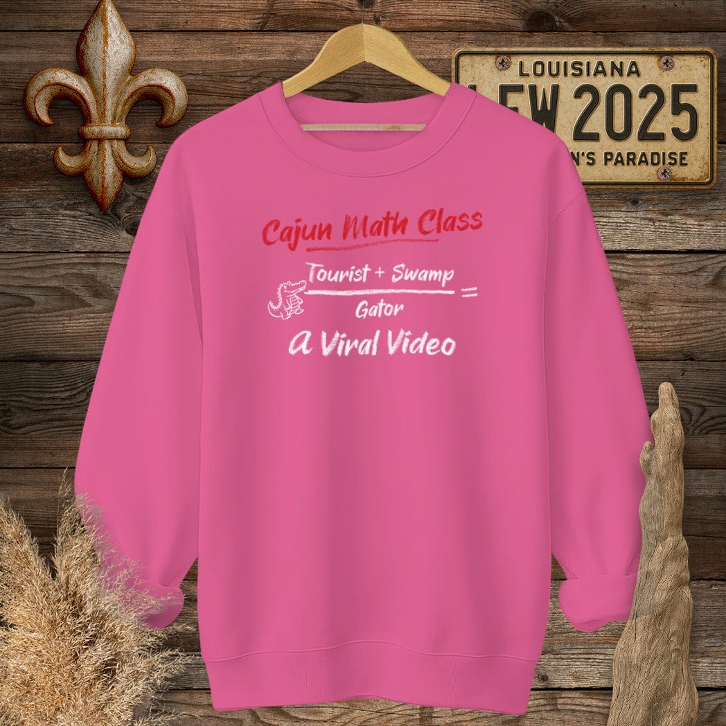 S / Heliconia Louisiana Cajun Math Class - Viral Video Sweatshirt by Laissez Faire Wear