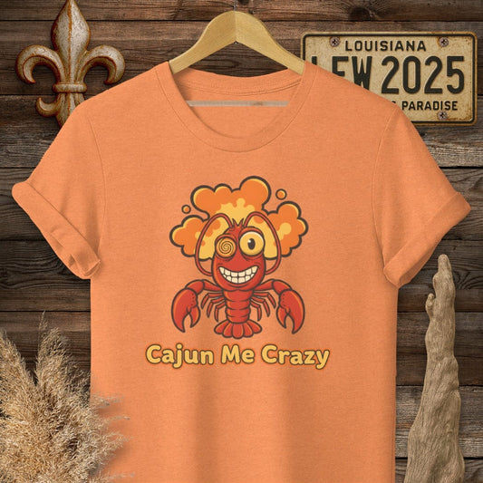 S / Heather Orange Louisiana Cajun Me Crazy T-Shirt by Laissez Faire Wear