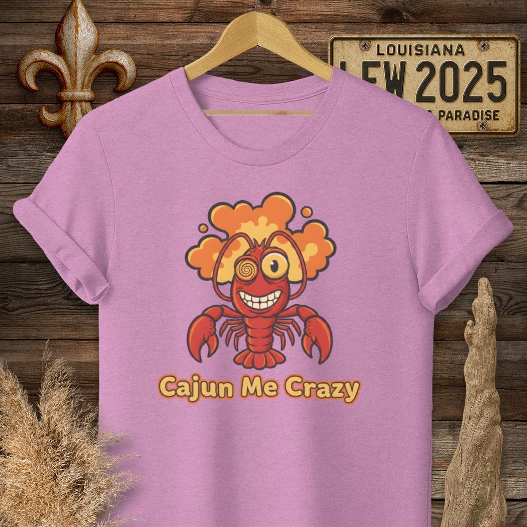 S / Heather Radiant Orchid Louisiana Cajun Me Crazy T-Shirt by Laissez Faire Wear