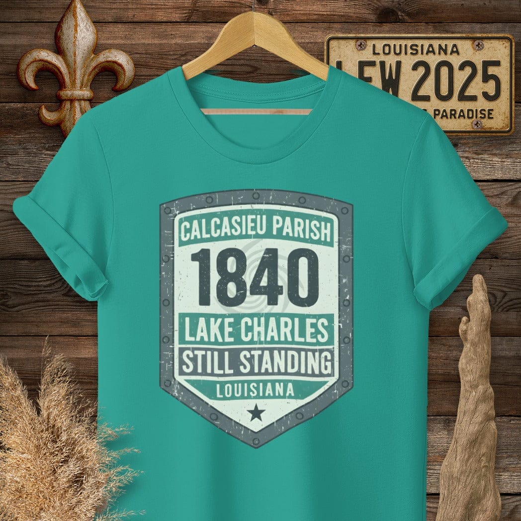 S / Jade Dome Louisiana Calcasieu Parish T-Shirt by Laissez Faire Wear
