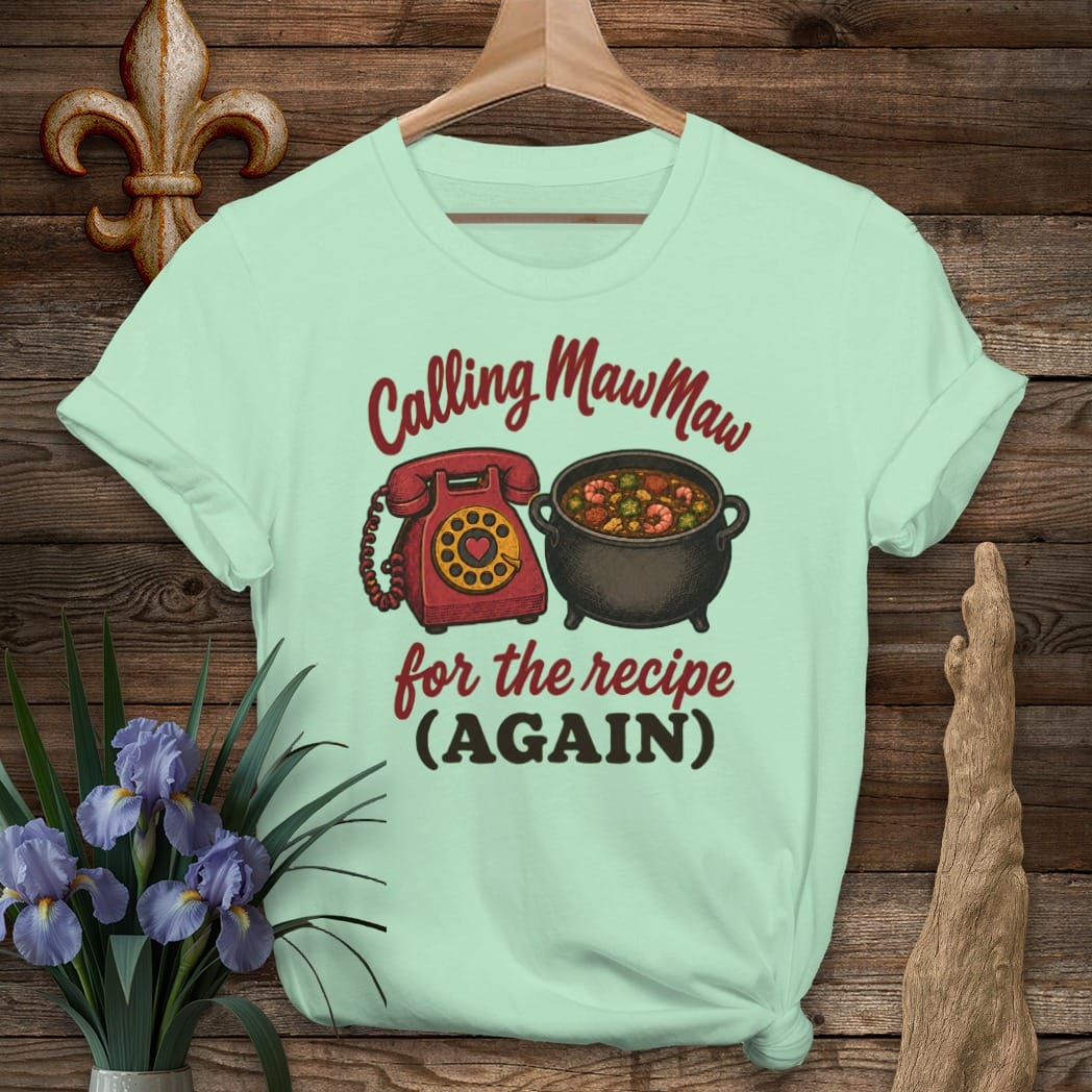 S / Mint Green Louisiana Calling MawMaw T-Shirt by Laissez Faire Wear