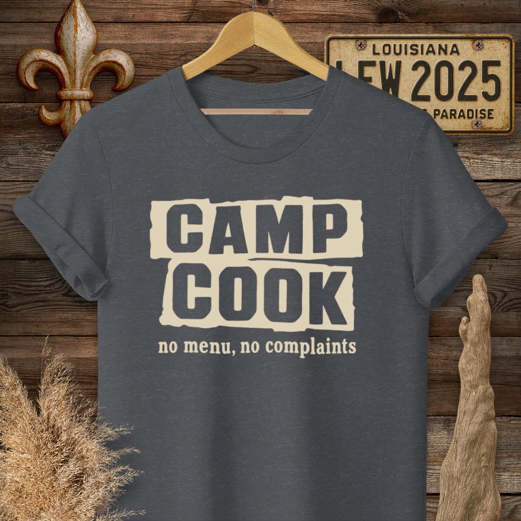 S / Dark Heather Grey Louisiana Camp Cook T-Shirt by Laissez Faire Wear
