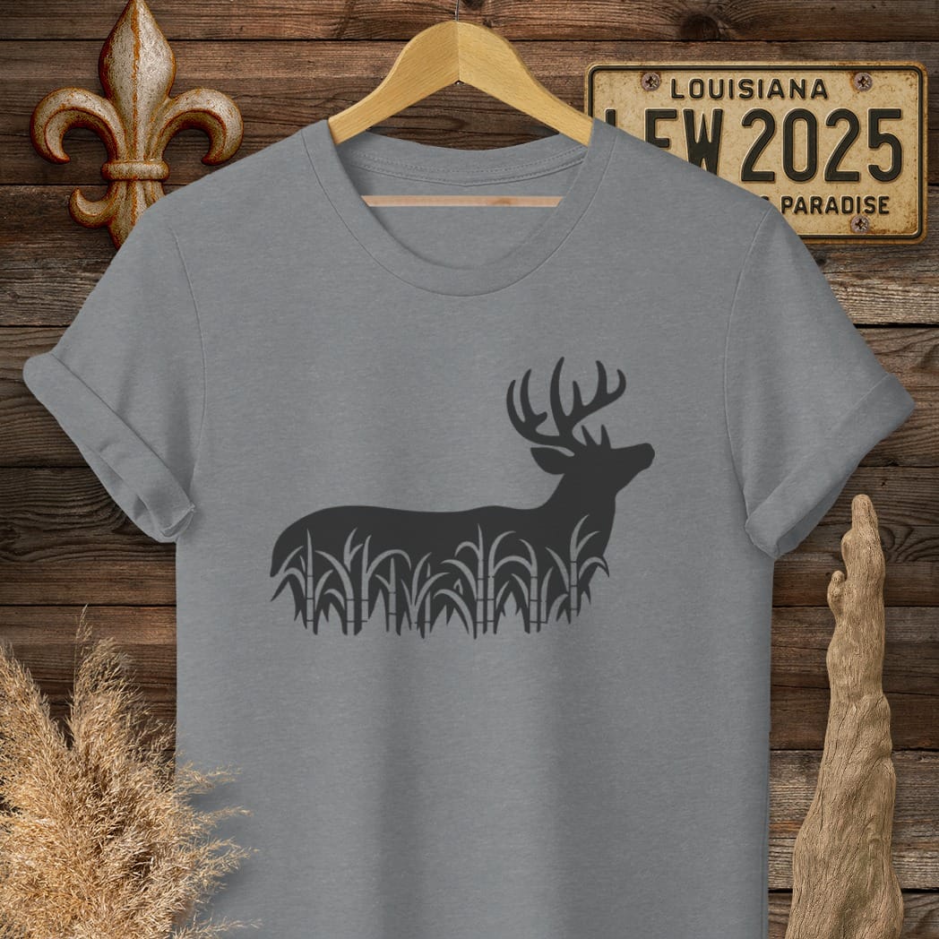 S / Graphite Heather Louisiana Cane Field Buck T-Shirt by Laissez Faire Wear