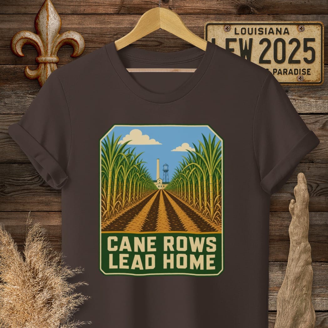 S / Dark Chocolate Louisiana Cane Row Home T-Shirt by Laissez Faire Wear