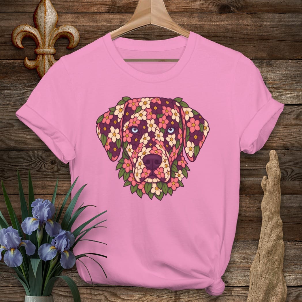 S / Azalea Louisiana Catahoula in Crepe Myrtle T-Shirt by Laissez Faire Wear