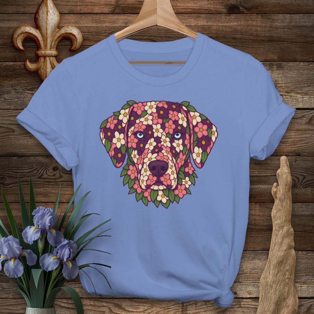 S / Iris Louisiana Catahoula in Crepe Myrtle T-Shirt by Laissez Faire Wear