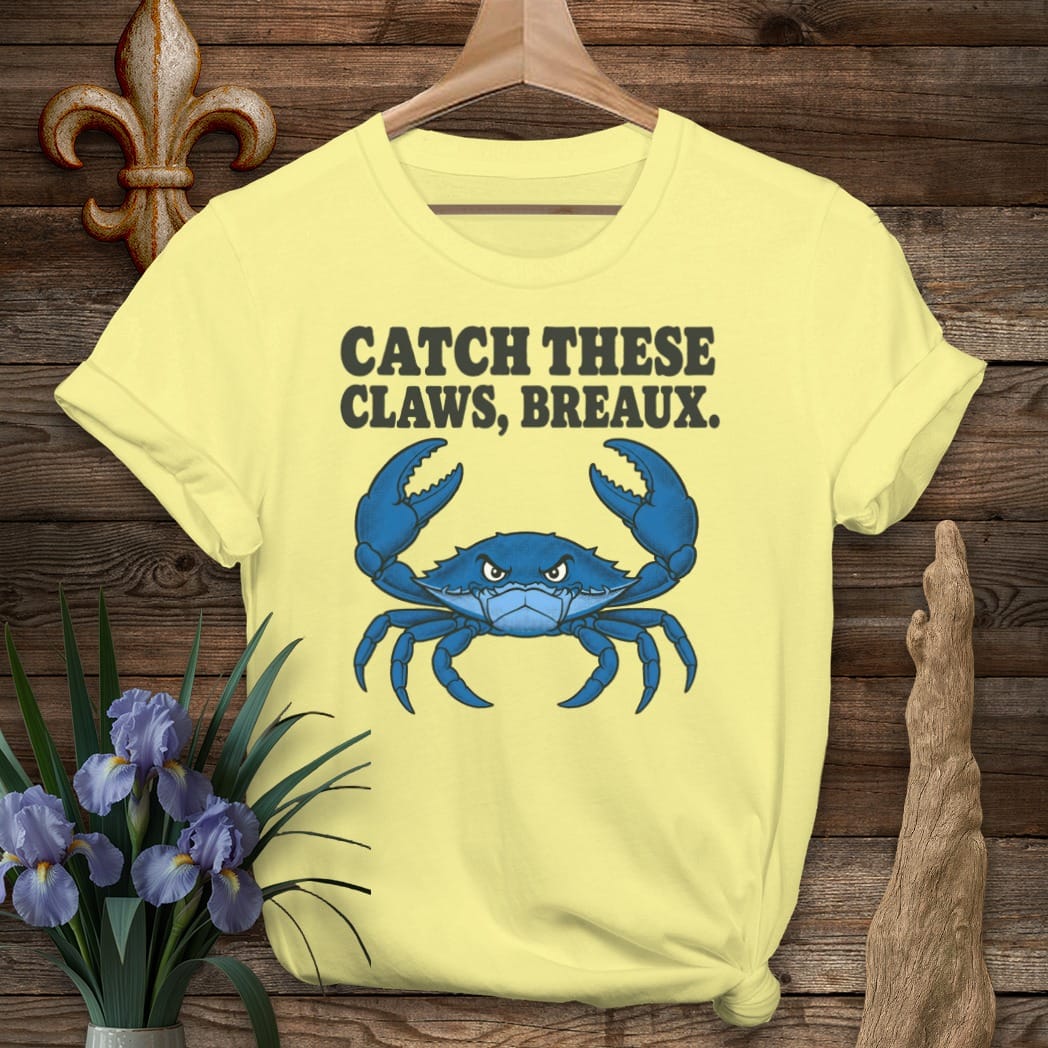 S / Cornsilk Louisiana Catch These Claws Breaux by Laissez Faire Wear