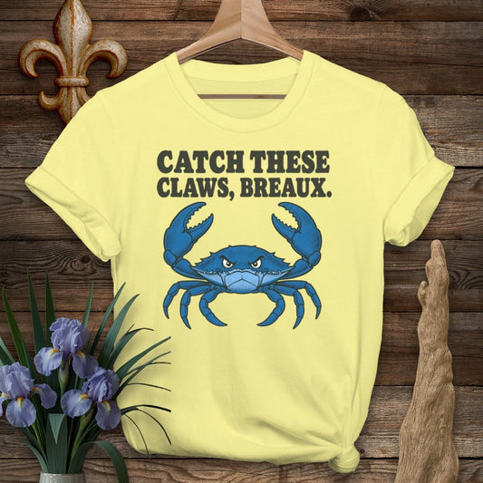 S / Cornsilk Louisiana Catch These Claws Breaux by Laissez Faire Wear