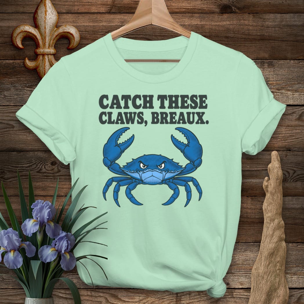 S / Mint Green Louisiana Catch These Claws Breaux by Laissez Faire Wear