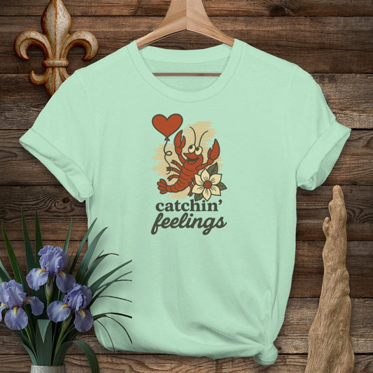 S / Mint Green Louisiana Catchin' Feelings T-Shirt by Laissez Faire Wear