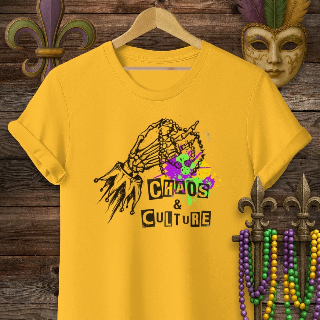 S / Gold Louisiana Chaos & Culture T-Shirt by Laissez Faire Wear