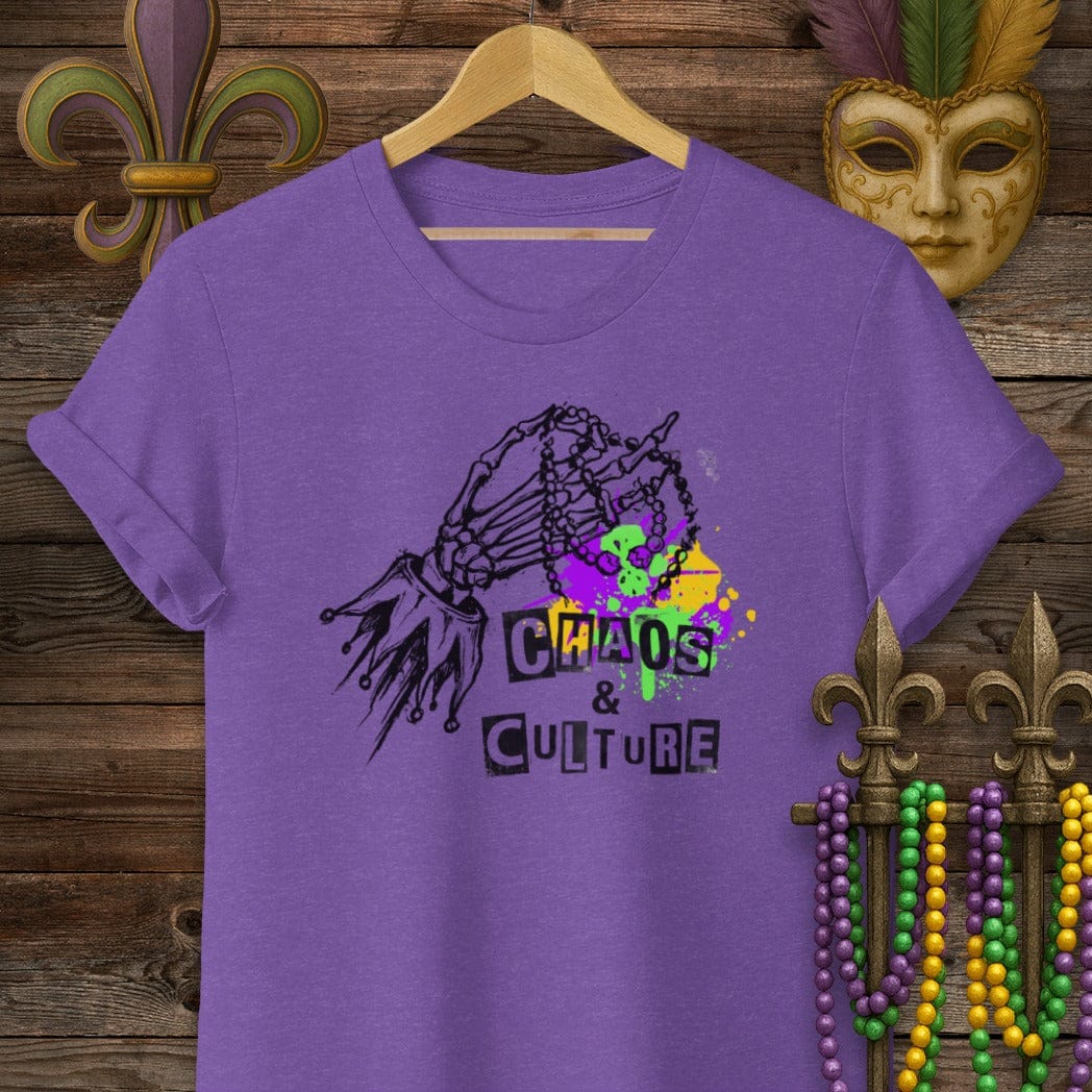 S / Heather Purple Louisiana Chaos & Culture T-Shirt by Laissez Faire Wear