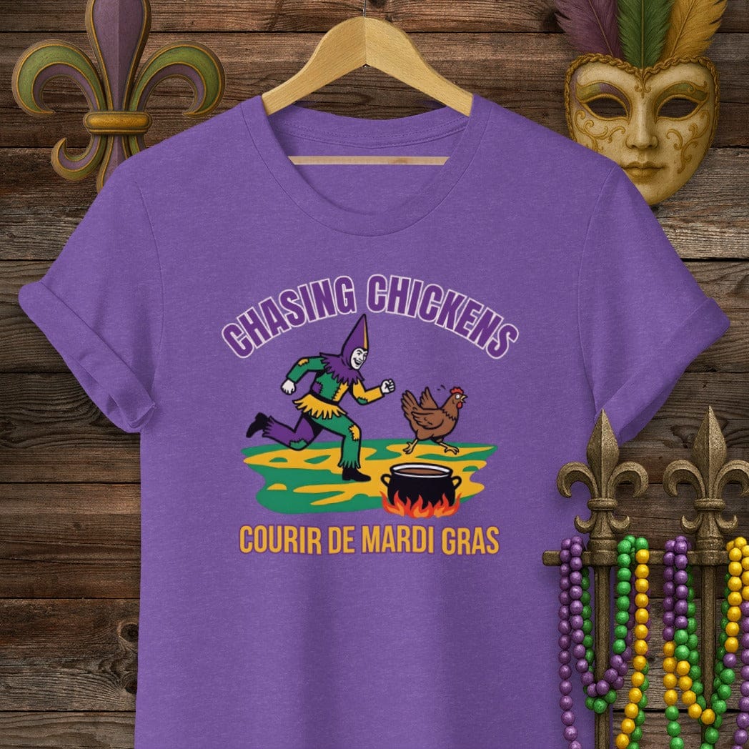 S / Heather Purple Louisiana Chasing Chickens T-Shirt by Laissez Faire Wear