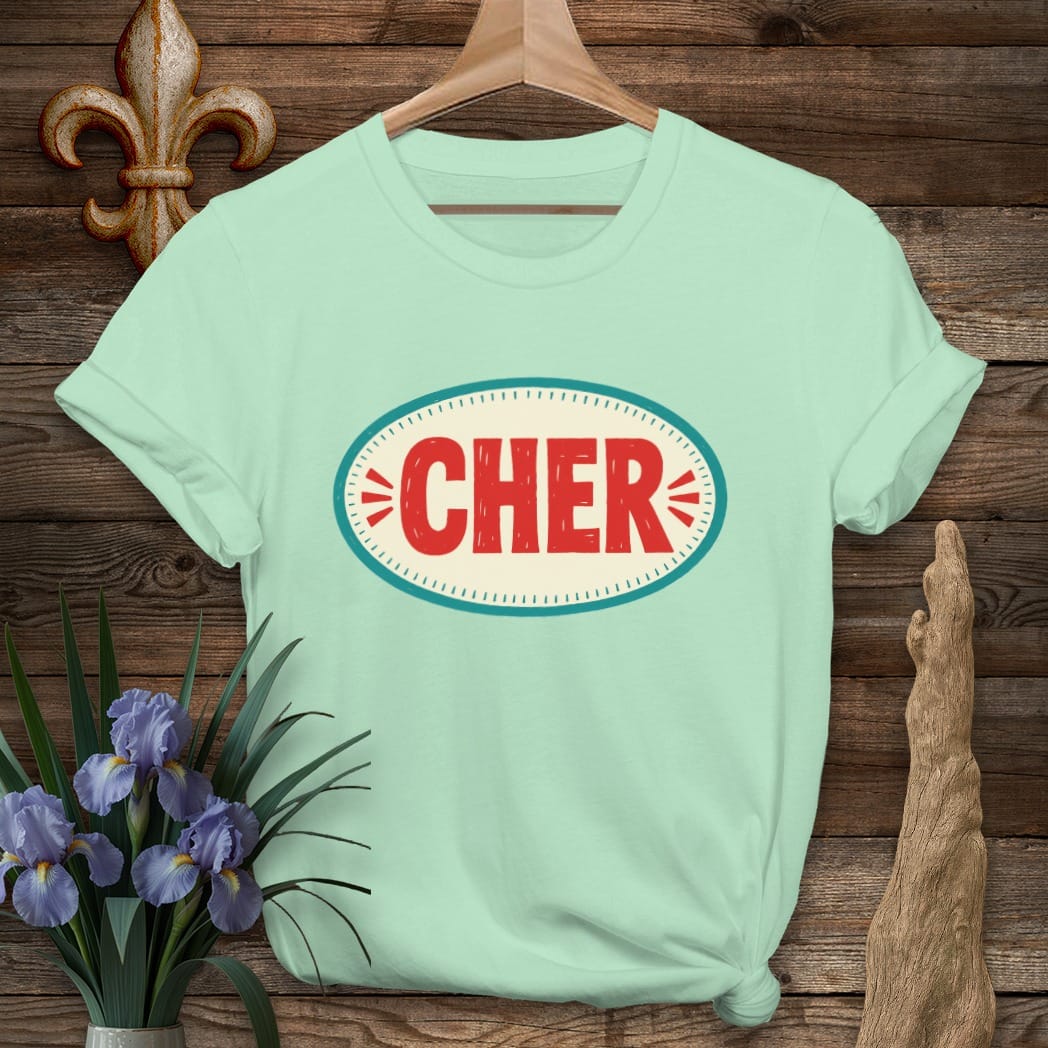 S / Mint Green Louisiana Cher Badge T-Shirt by Laissez Faire Wear