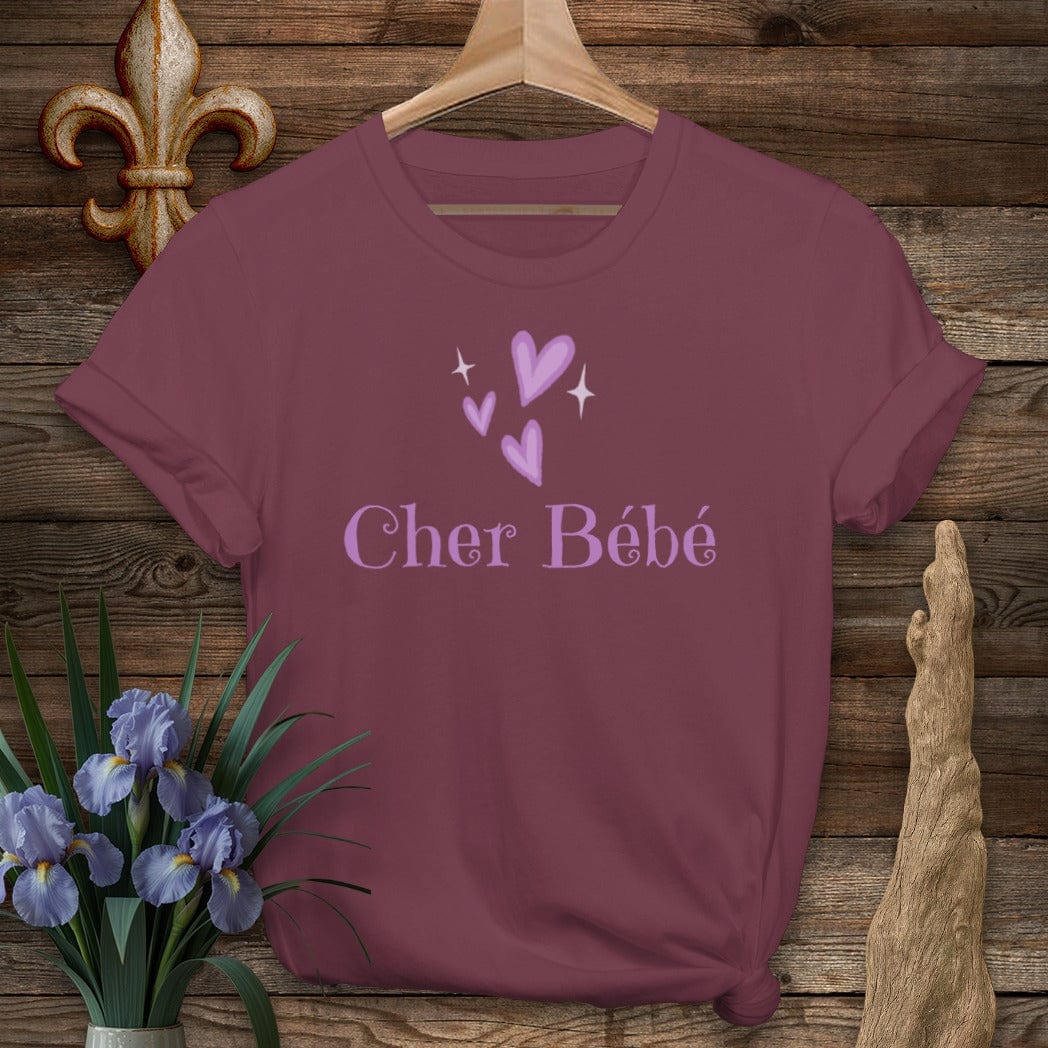 S / Maroon Louisiana Cher Bebe T-Shirt by Laissez Faire Wear