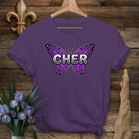 S / Purple Louisiana Cher T-Shirt by Laissez Faire Wear
