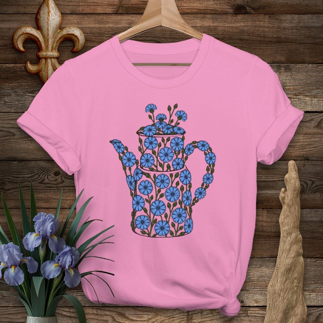 S / Azalea Louisiana Chicory Coffee Pot T-Shirt by Laissez Faire Wear