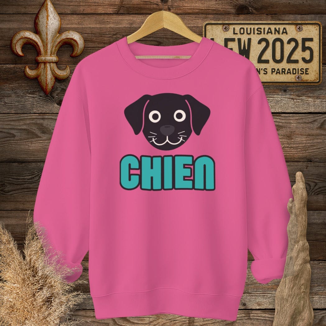 S / Heliconia Louisiana Chien (Dog) Sweatshirt by Laissez Faire Wear