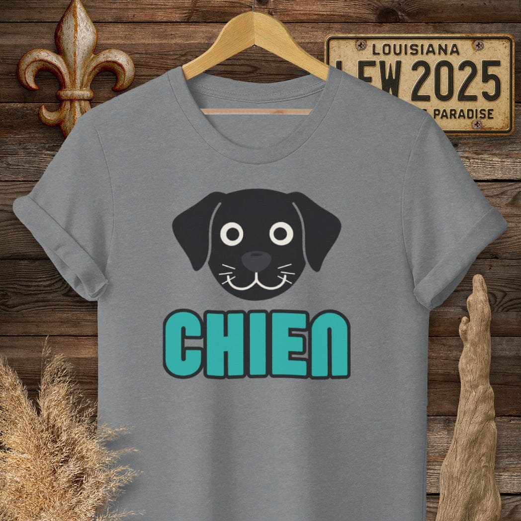 S / Graphite Heather Louisiana Chien (Dog) T-Shirt by Laissez Faire Wear
