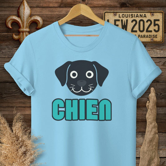 S / Sky Louisiana Chien (Dog) T-Shirt by Laissez Faire Wear