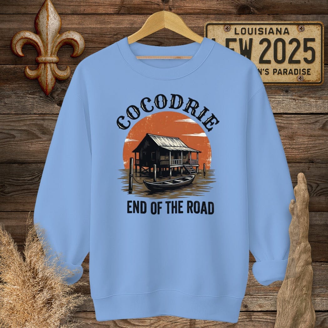 S / Carolina Blue Louisiana Cocodrie Sweatshirt by Laissez Faire Wear