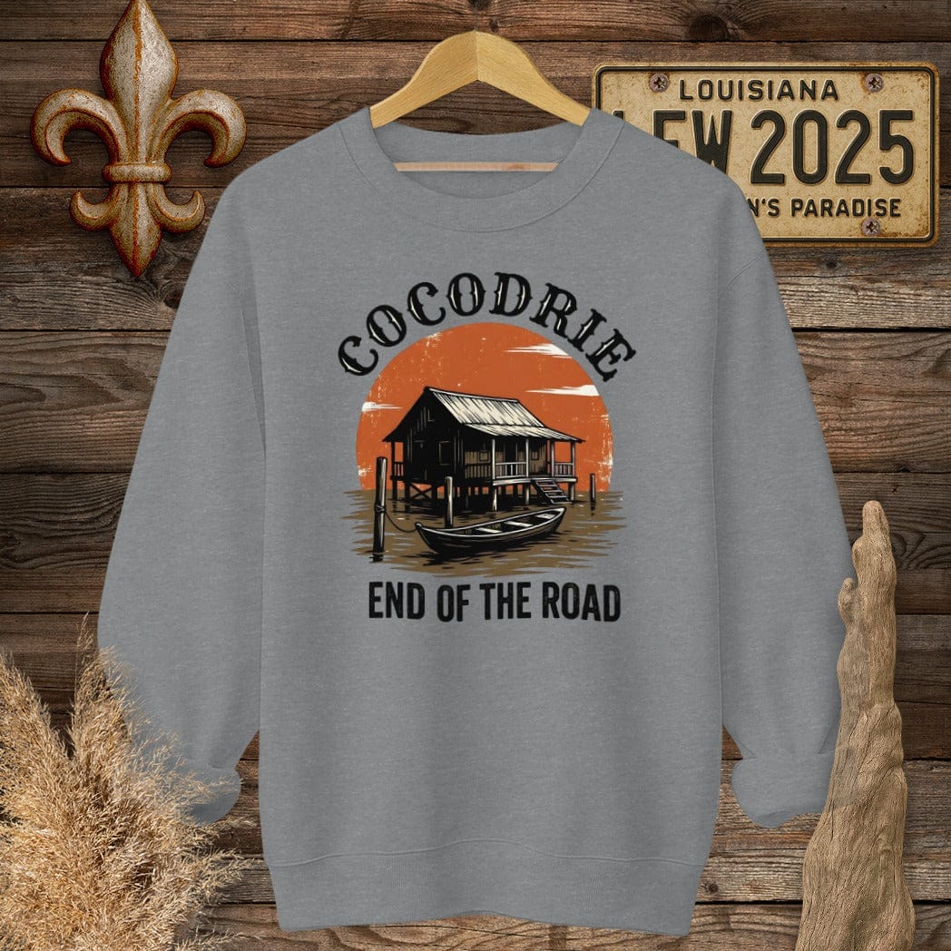 S / Graphite Heather Louisiana Cocodrie Sweatshirt by Laissez Faire Wear