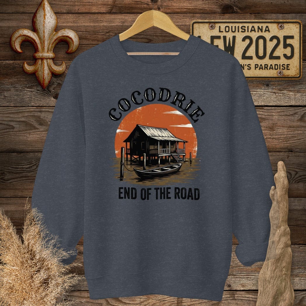 S / Heather Sport Dark Navy Louisiana Cocodrie Sweatshirt by Laissez Faire Wear