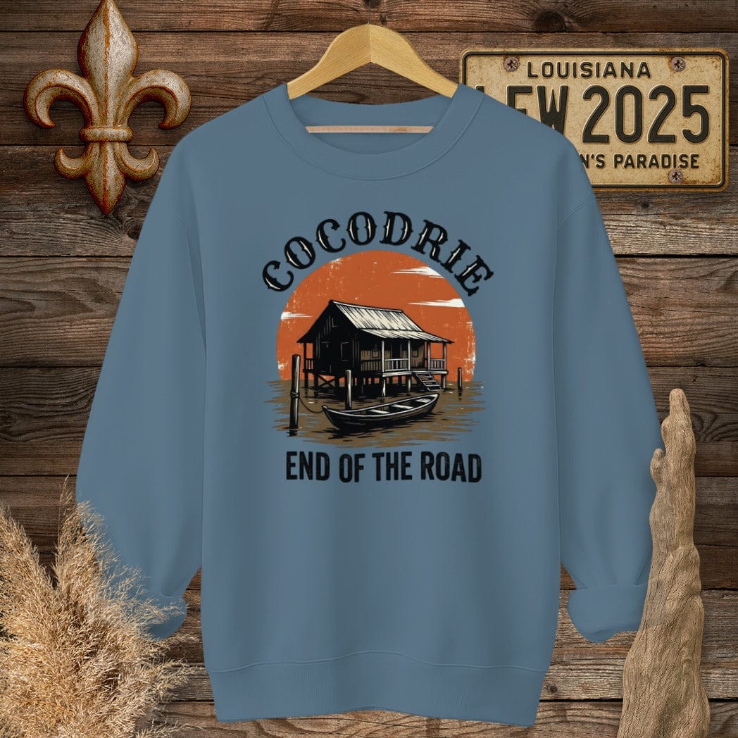 S / Indigo Blue Louisiana Cocodrie Sweatshirt by Laissez Faire Wear