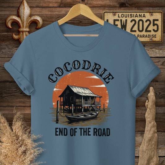 S / Indigo Blue Louisiana Cocodrie T-Shirt by Laissez Faire Wear