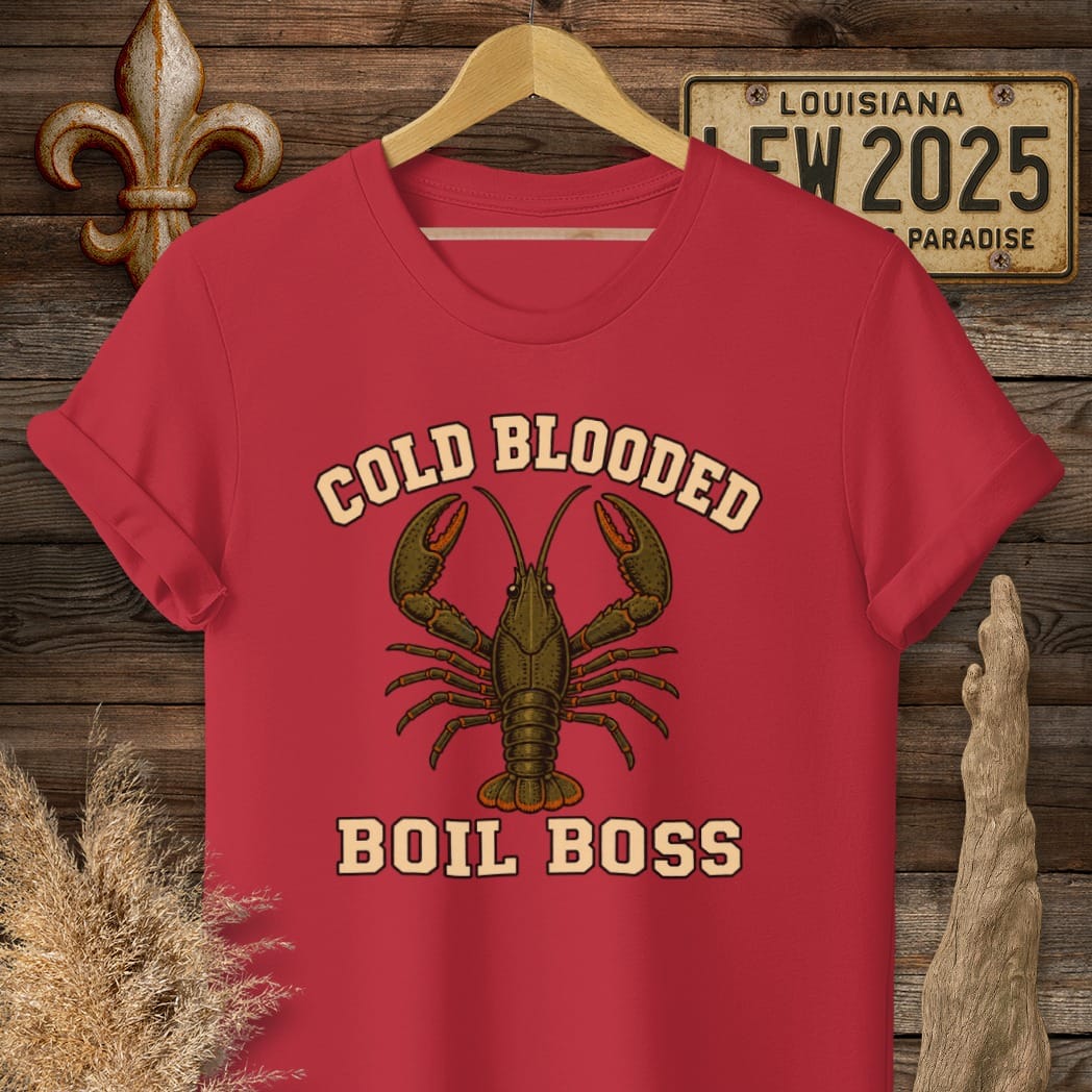 Cherry Red / S Louisiana Cold-Blooded Boil Boss T-Shirt by Laissez Faire Wear