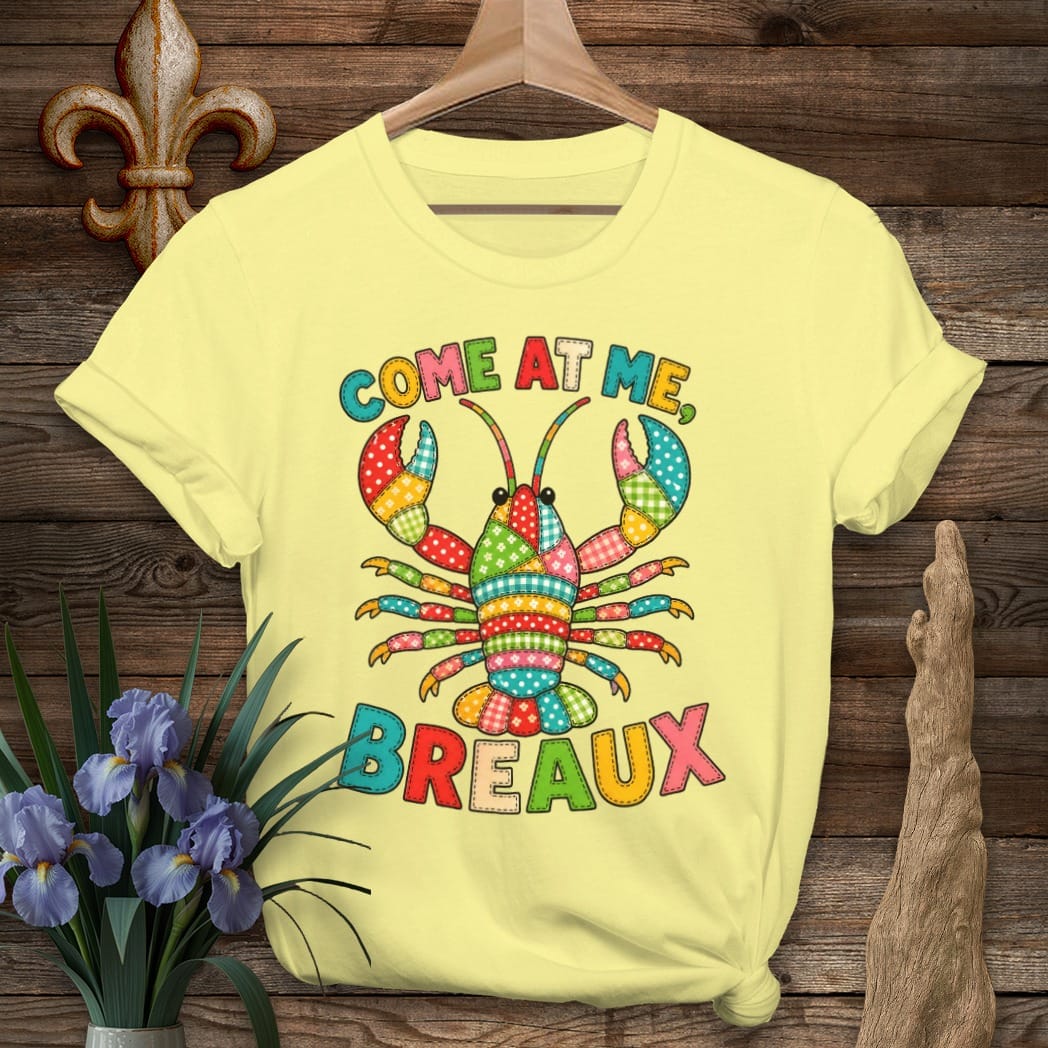 Cornsilk / S Louisiana Come at Me Breaux Quilt T-Shirt by Laissez Faire Wear